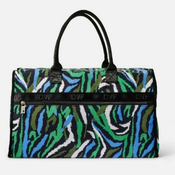 NWT DVF for Target Disco Zebra Green Weekender Bag - Picture 7 of 7